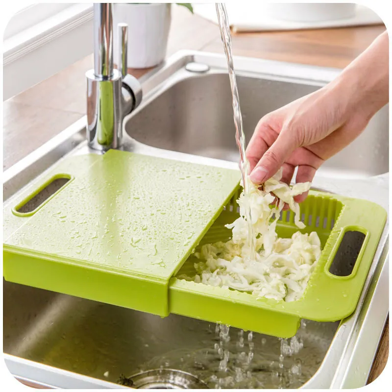 3-in-1 Multi-purpose Cutting Board Kitchen Chopping Expandable Sink Hack