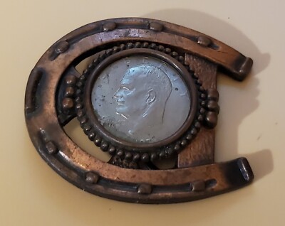 Vintage Rare 1971 Liberty‎ One Dollar Coin Insert Horseshoe Coin Belt Buckle Vintage Rare 1971 Liberty One Dollar Coin Insert Horseshoe  main image 4