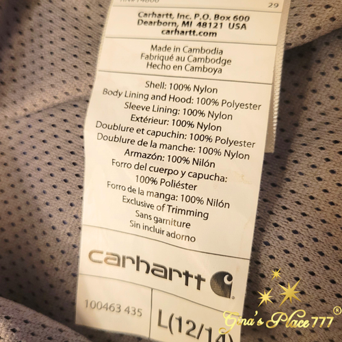 Carhartt Vintage Youth Boys Logo 4 Pocket Hooded Windbreaker Blue 12/14 - Picture 6 of 12