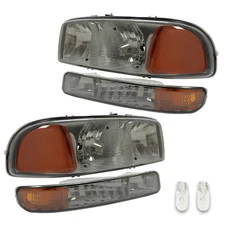 For GMC Sierra 1500 2500 1999-2007 Yukon XL 2000-2006 Headlights Bumper Lamps