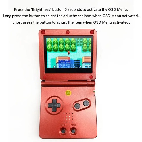 Gameboy Advance Sp 720x480 Retro Pixel V5 Laminated 3.0'' IPS LCD Kit - White - Picture 2 of 7