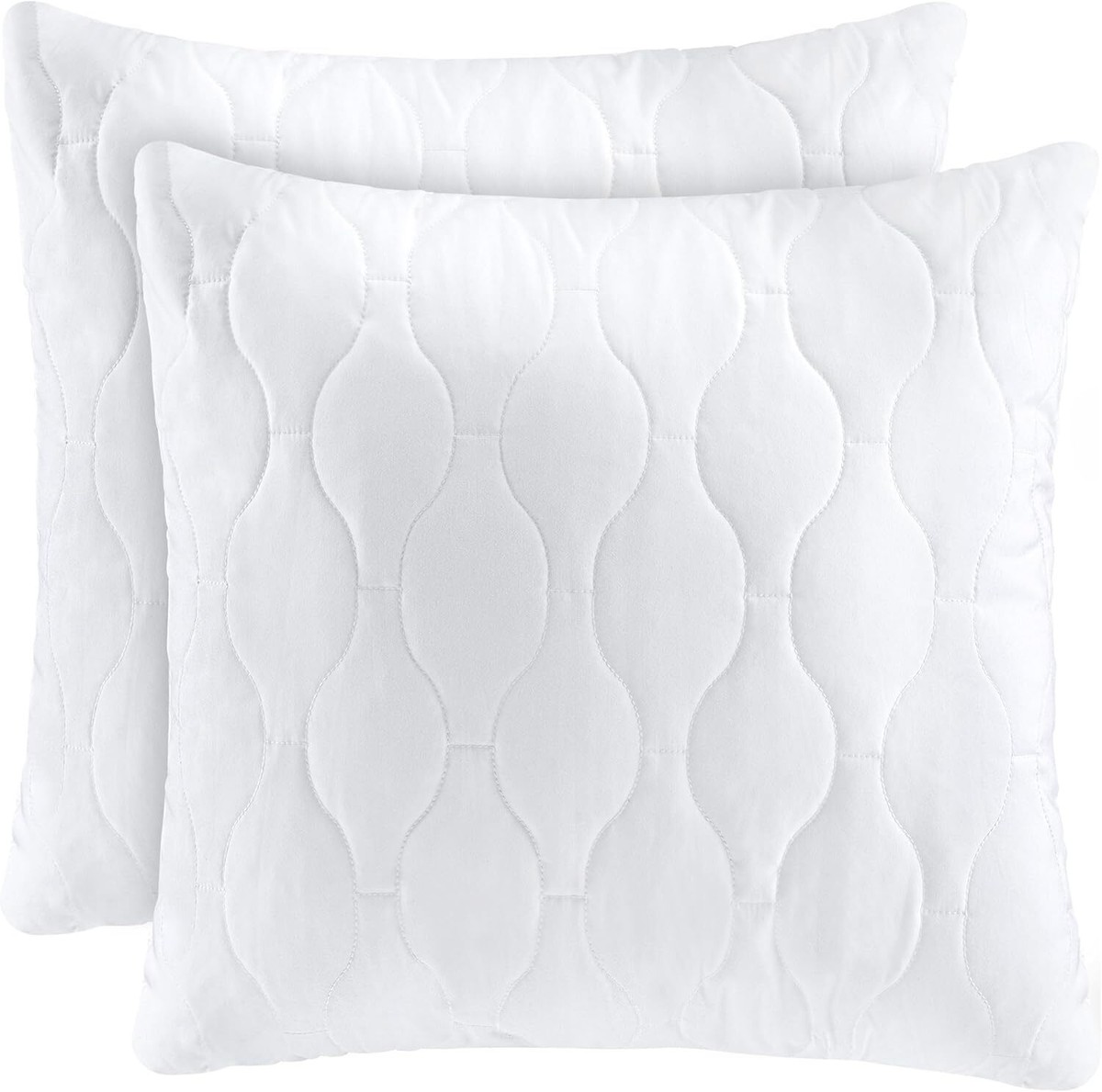 Utopia Bedding Kissenschoner 50x75 Cm – 2er Pack, Gesteppt, Mit Reißverschluss, Aus Mikrofaser, Weiß