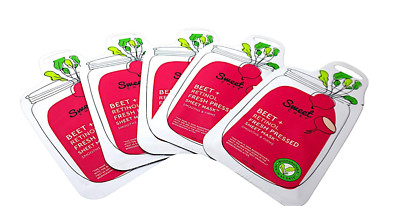 5 X  Sweet Chef BEET + RETINOL Fresh Pressed Sheet Masks 77 fl. oz.