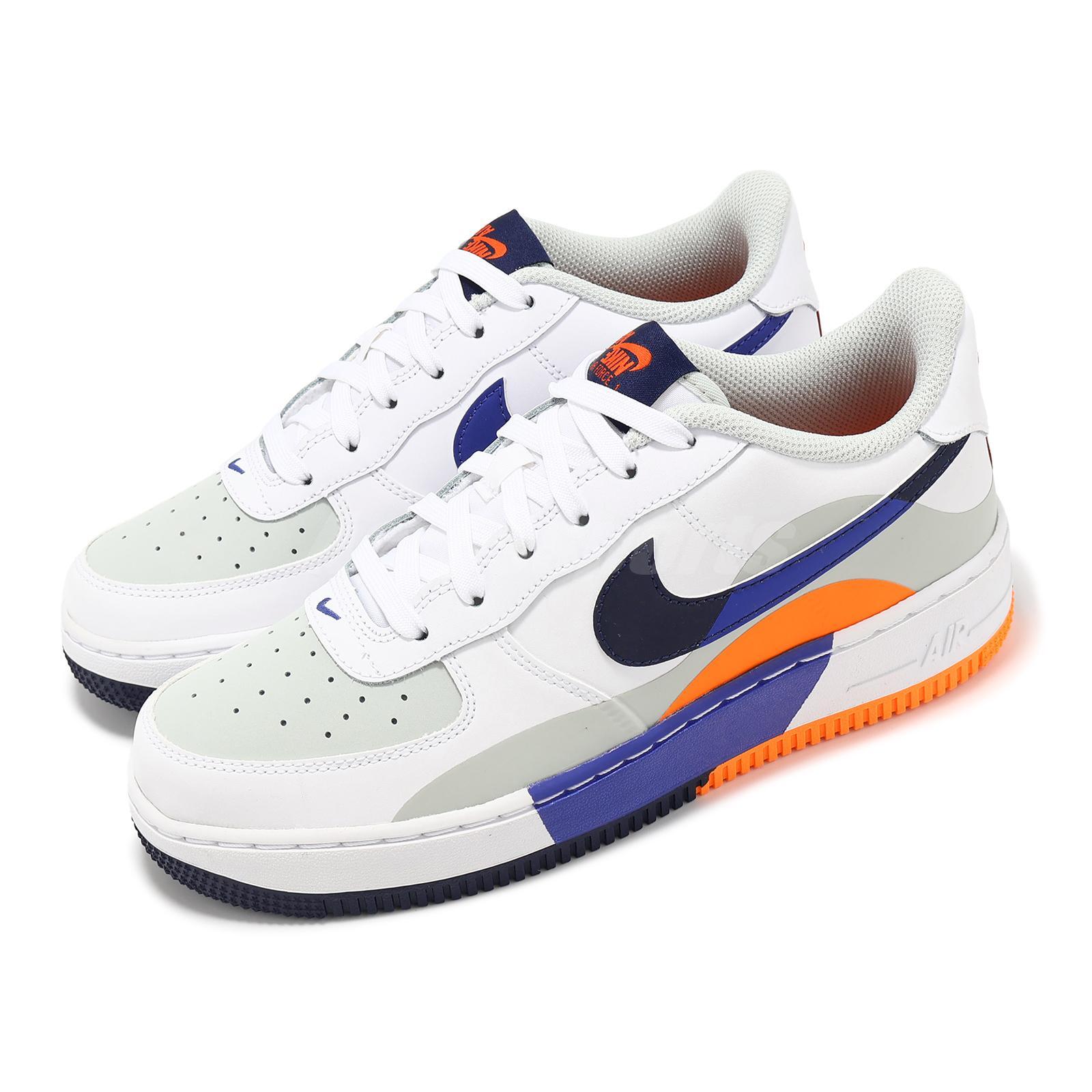 Кроссовки Nike Air Force 1 LV8 2 GS AF1 Светло-серебристые темно-синие для детей и молодежи FN4730-002