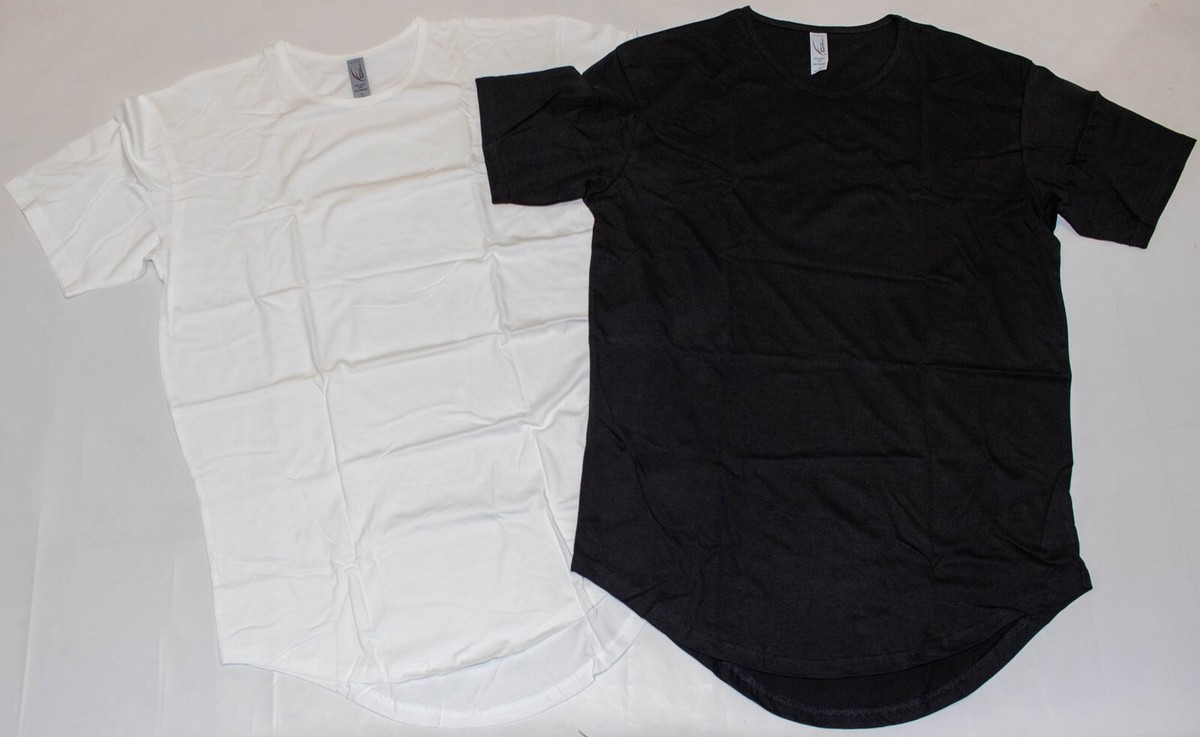 7 NEW Black/White Blank Scoop Scallop Men's Shirts Lot of Seven