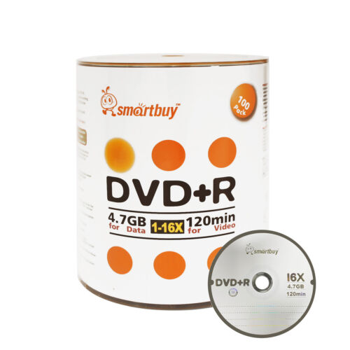Smartbuy DVD+R 16X 4,7 GB/120 min Logo Top (nicht druckbar) leere Medien Schallplatte Disc - Bild 3 von 14
