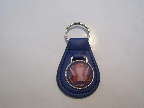 VIRGO ASTROLOGY ASTROLOGICAL SIGN LEATHER KEYCHAIN DARK BLUE