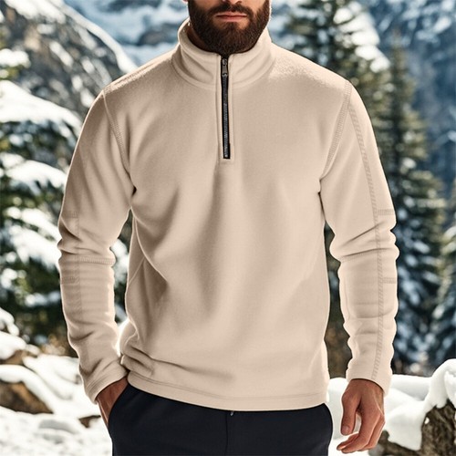 Men's Sweatshirt Casual Windbreaker Polar Fleece Coat Outerwear - Picture 9 of 12