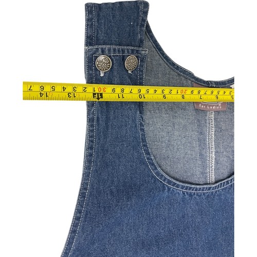 Vestido de mezclilla Premier International azul para mujer S sin mangas cuello redondo algodón de colección - Imagen 10 de 11