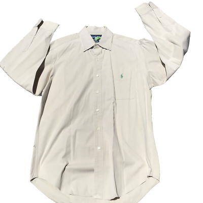 Polo Ralph Lauren Blake Cotton Button Down Shirt Beige Logo Small
