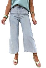 Ceros Womens 28 NWT Wide Leg High Rise Jeans Light Wash Denim Palazzo