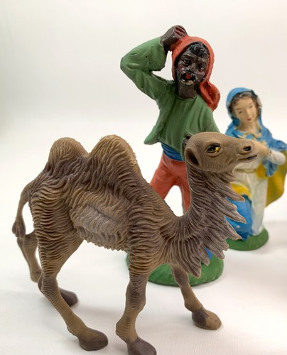 Vintage Italy Nativity Holy Family 6 Piece Chalkware Christmas - Picture 5 of 8
