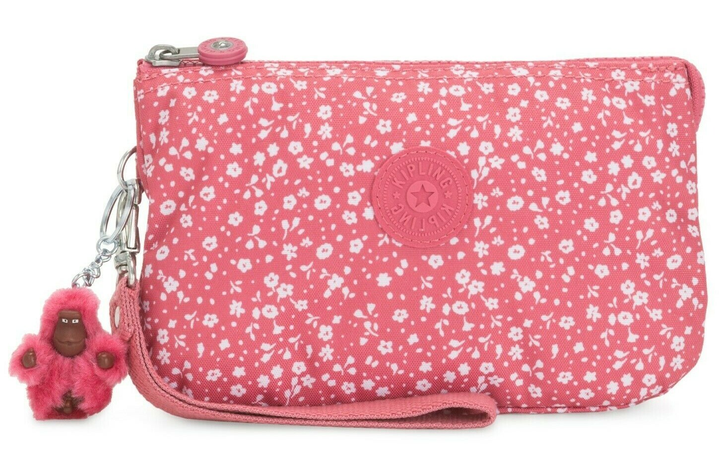 Kipling CREATIVITY XL Extra Large Purse With Wristlet-Dainty Daisies Pink RRP£36