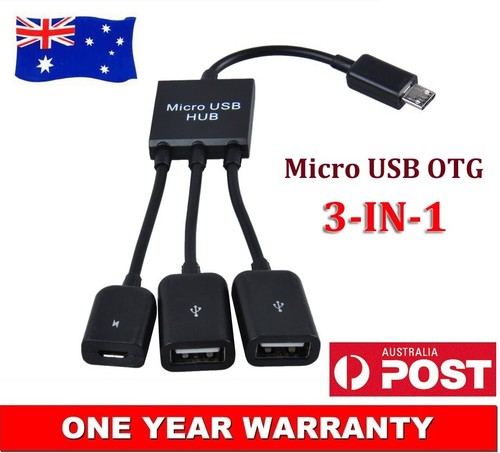 Cable Adaptador Doble Micro USB Host OTG para Samsung Galaxy A03 Core Cable de Carga - Imagen 1 de 3