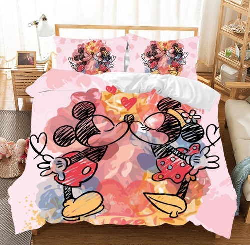 Mickey Quilt Duvet Cover Doona Set Pillowcase Single Double Queen King Size Bed - Bild 35 von 54
