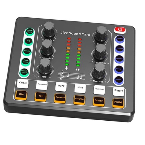 Live Soundkarte Podcast Equipment Mikrofon Mixer Soundmixer Sprachwechsler - Bild 6 von 10