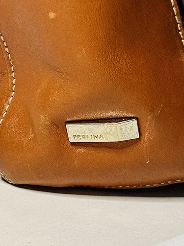 Perlina orange Schulter Handtasche Hobo Boho 2 Fächer Nieten seitliche Reißverschlüsse - Bild 5 von 12