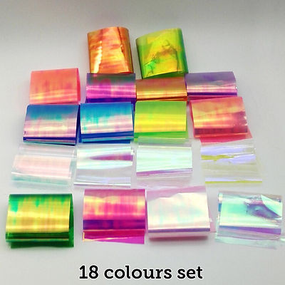 Aurora Shattered Nail Foil Iridescent Glass Effect Paper DIY Nail Art Sticker