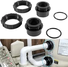 2 PC Black Pool Valve Replacement 270100 Adaptor Kit for Pentair Pool Spa Filter