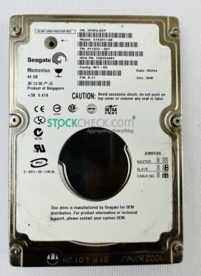 Seagate 9Y1032-001 Hard Disk Drive | 40GB Internal 2.5-in ATA100 HDD 5400rpm 8MB