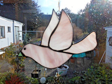 Fensterbild Handarbeit "Fliegender Vogel" Sonnenfänger in Tiffany-Technik