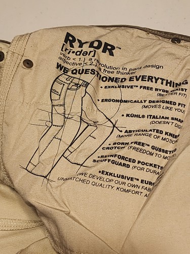 KUHL Rydr Vintage Patina Dye Mens Pants Brown 40x32 - Picture 10 of 10