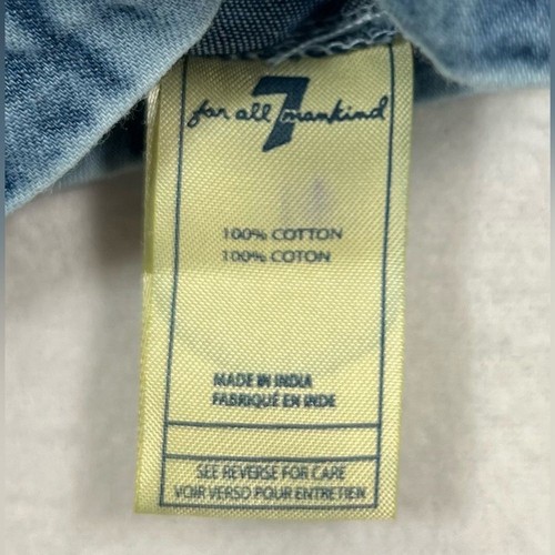 7 FOR ALL MANKIND Pagliaccetto Denim Tinta Cravatta Blu Bambino Ragazzo Tasche a Scatto Utilità 3/6 M - Foto 9 di 10
