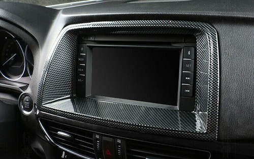 FOR Mazda 6 Atenza 2014-2016 Carbon Fiber Central Console Navigation Panel Trim - Picture 3 of 4