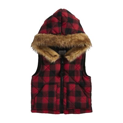 Mud Pie H1 Girl Alpine Village Buffalo Check Hooded Vest 11080091 Choose Size