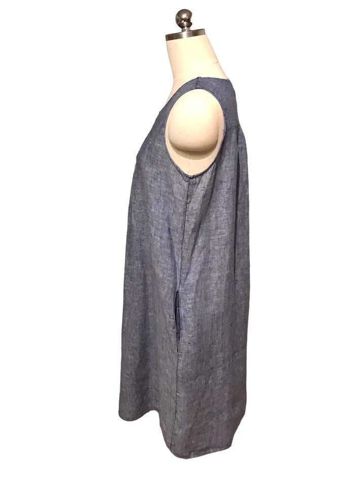 Vestido túnica St Tropez West cambray lino cambio mini azul para mujer talla S’s Foto 4 de 4