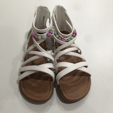 The Children's Place Girls White Crisscross Beaded Sandals Size 5