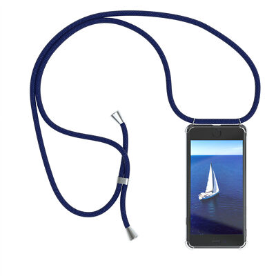 Für OnePlus 7 Pro Hülle mit Kette Band Seil Handy Soft Case zum Umhängen Blau
