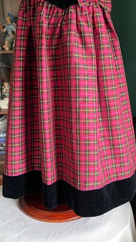 Gorgeous Vtg Laura Ashley Holiday Dress - Black Velvet & Plaid Organza Sz 4Y - Picture 5 of 14
