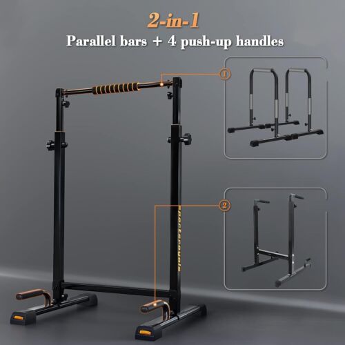 Compact Adjustable Dip Bars with Lifetime Service - Ideal for Home Workouts - Picture 4 of 10