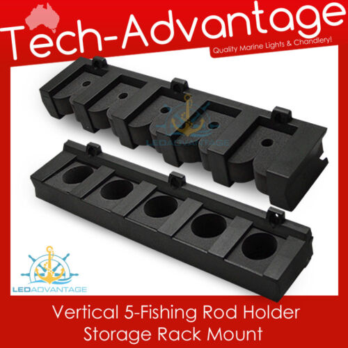 5-ROD VERTICAL FISHING HOME ROD HOLDER SPACE STORAGE RACK - BOAT/YACHT/GARAGE - Picture 1 of 5