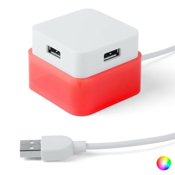 Multiplicateur USB Rouge avec 4 Ports Rétrocompatibles Haute Vitesse