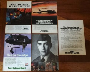 ARMY NATIONAL GUARD U.S. NAVY 1980's 1990's military advertising magazine ad