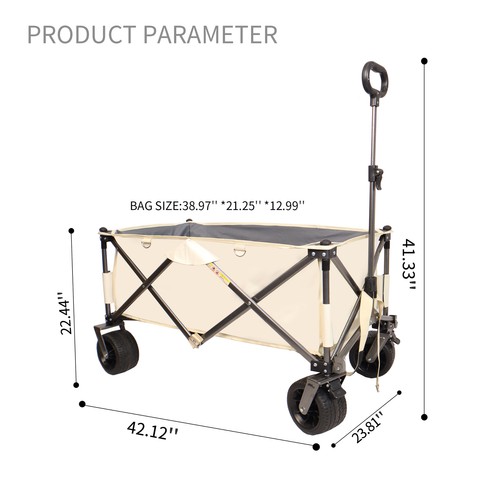 Wagon Folding Cart Collapsible Garden Beach Utility Outdoor Heavy Duty Camping - Picture 7 of 12
