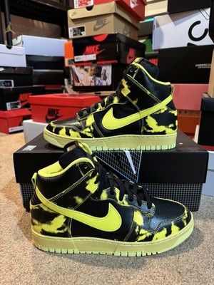 Nike Dunk High HI 1985 Yellow Acid Wash Black White Shoe DD9404-001 Men 12.5 NEW