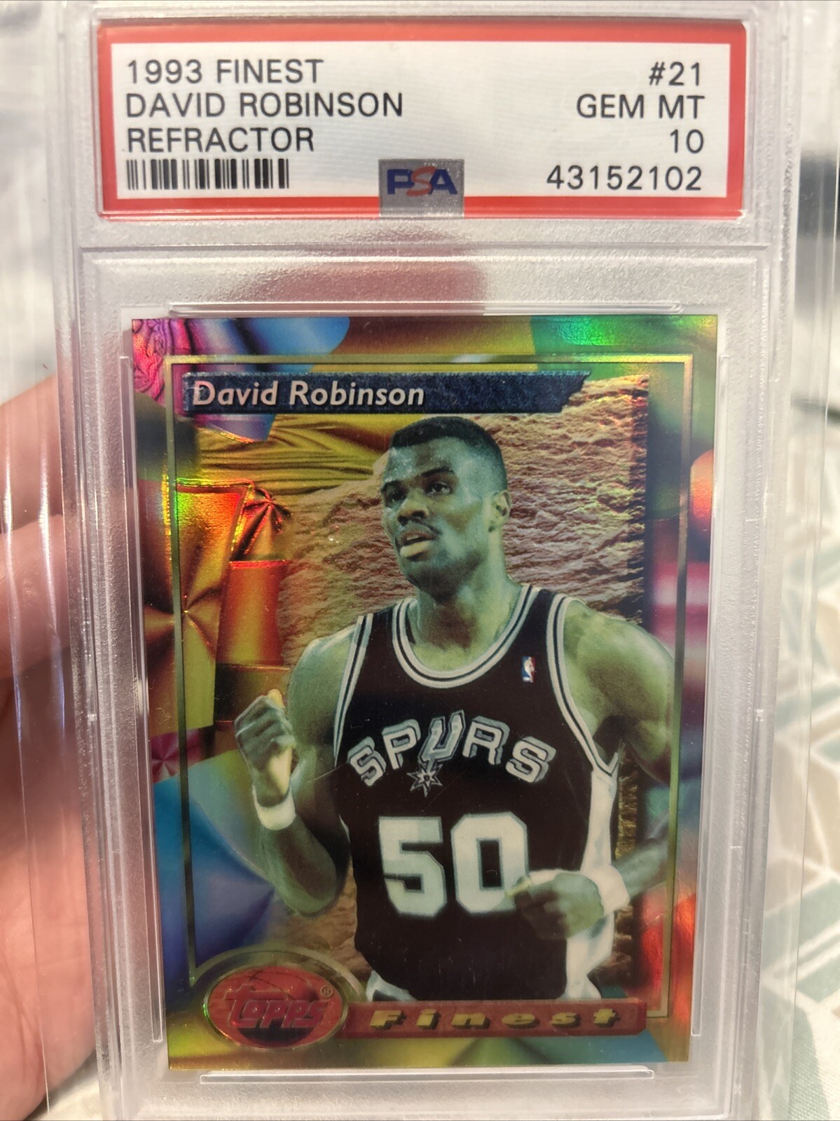 1993 Topps Finest REFRACTOR David Robinson Spurs #21 - PSA 10 GEM MINT PRISTINE