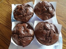 MOIST HOMEMADE JUMBO BAKERY STYLE DOUBLE CHOCOLATE CHIP MUFFINS (8 JUMBO)