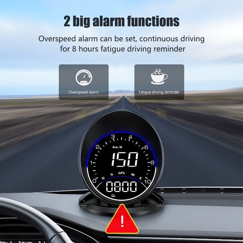 Tachimetro auto GPS HUD G6 display head up allarme digitale computer di bordo - Foto 3 di 9