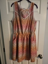 Asos multicolored tank Sleeve Pullover Shift Dress 18 usa UK sz 22 euc 