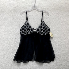 NEW NWT Vintage 2 Piece Lingerie Set XL Babydoll Camisole Slip Panties Thong