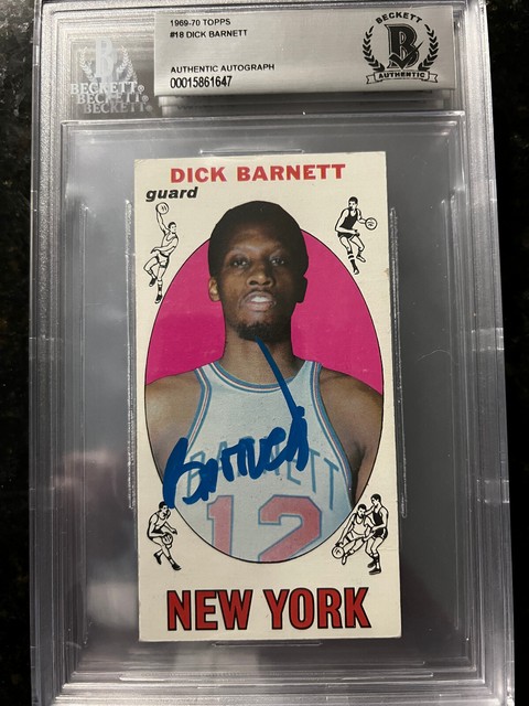 Dick Barnett signiert 1969-70 Topps Basketball #18 RC Rookie AUTO PSA/DNA