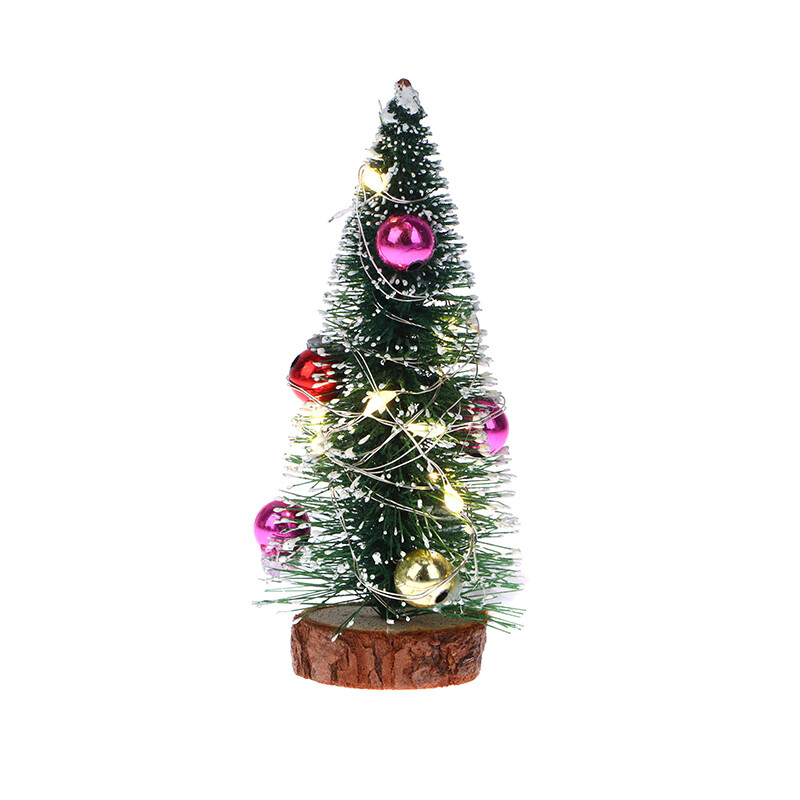 Dollhouse Miniature Christmas Tree With LED Light Dolls House Christmas
