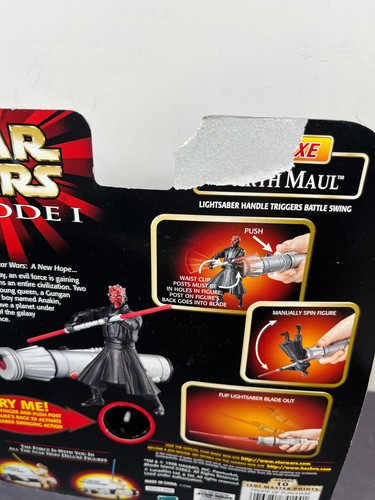 Star Wars Episode I Deluxe DARTH MAUL Lightsaber Battle Swing Figur 1998 Hasbro - Bild 4 von 9