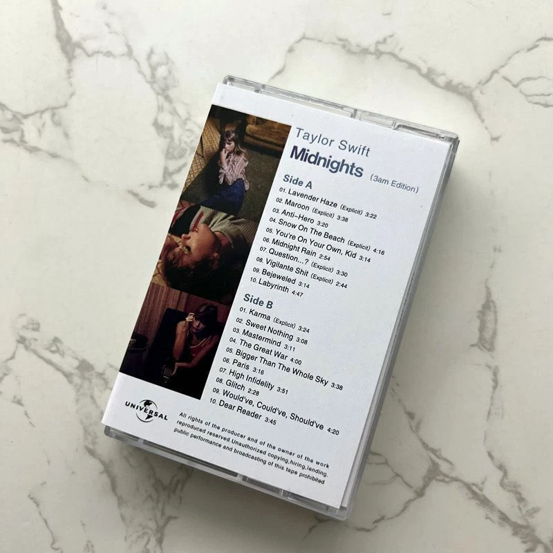 Taylor Swift Midnights (3am Edition) Retro Album Tape Sealed Cassettes Foto 2 de 2