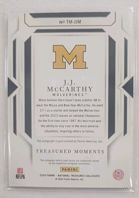 10 2024 Panini National Treasures Collegiate - #TM-JJM J. J.