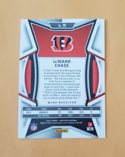 2023 Panini Certified Mirror 1/349 Ja'marr Chase #39 First Print SP Bengals - Picture 4 of 4
